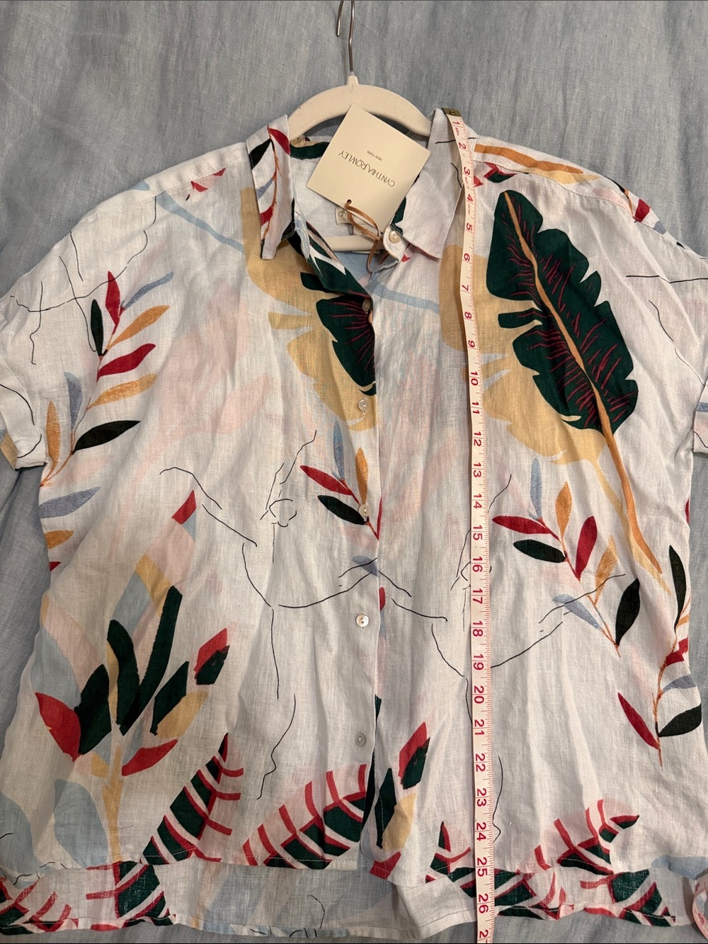 Cynthia Rowley Lightweight Linen Button-Up Shirt - Picture 7 of 7